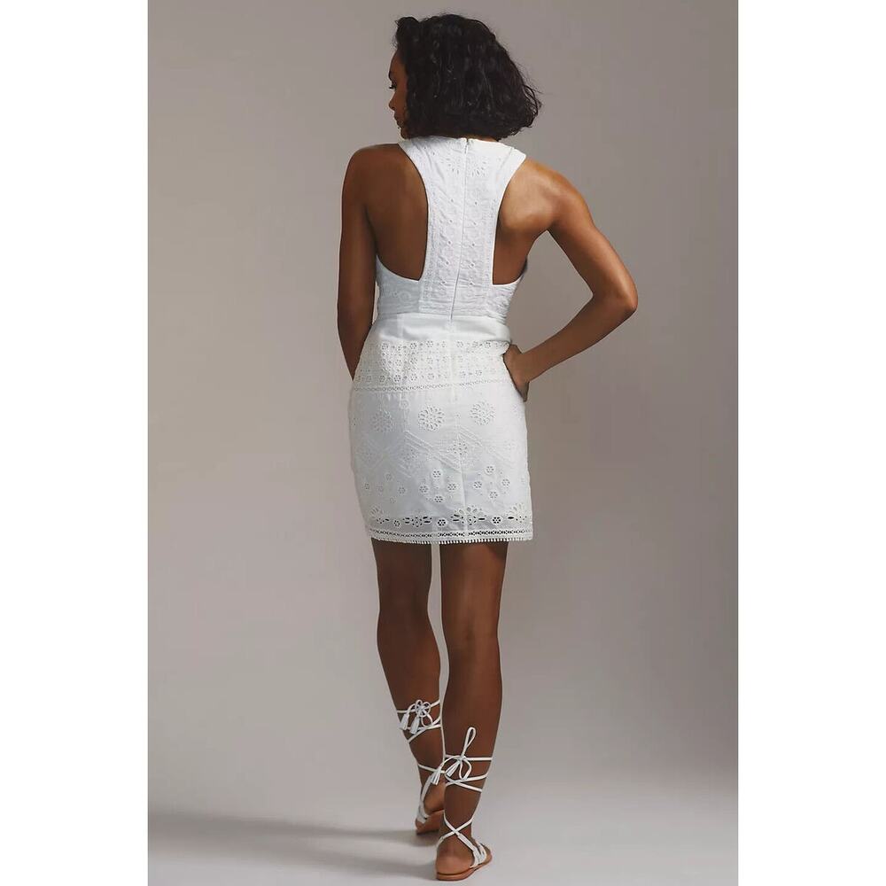 Anthropologie Maeve Eyelet Halter Dress Size 14 - Picture 4 of 7